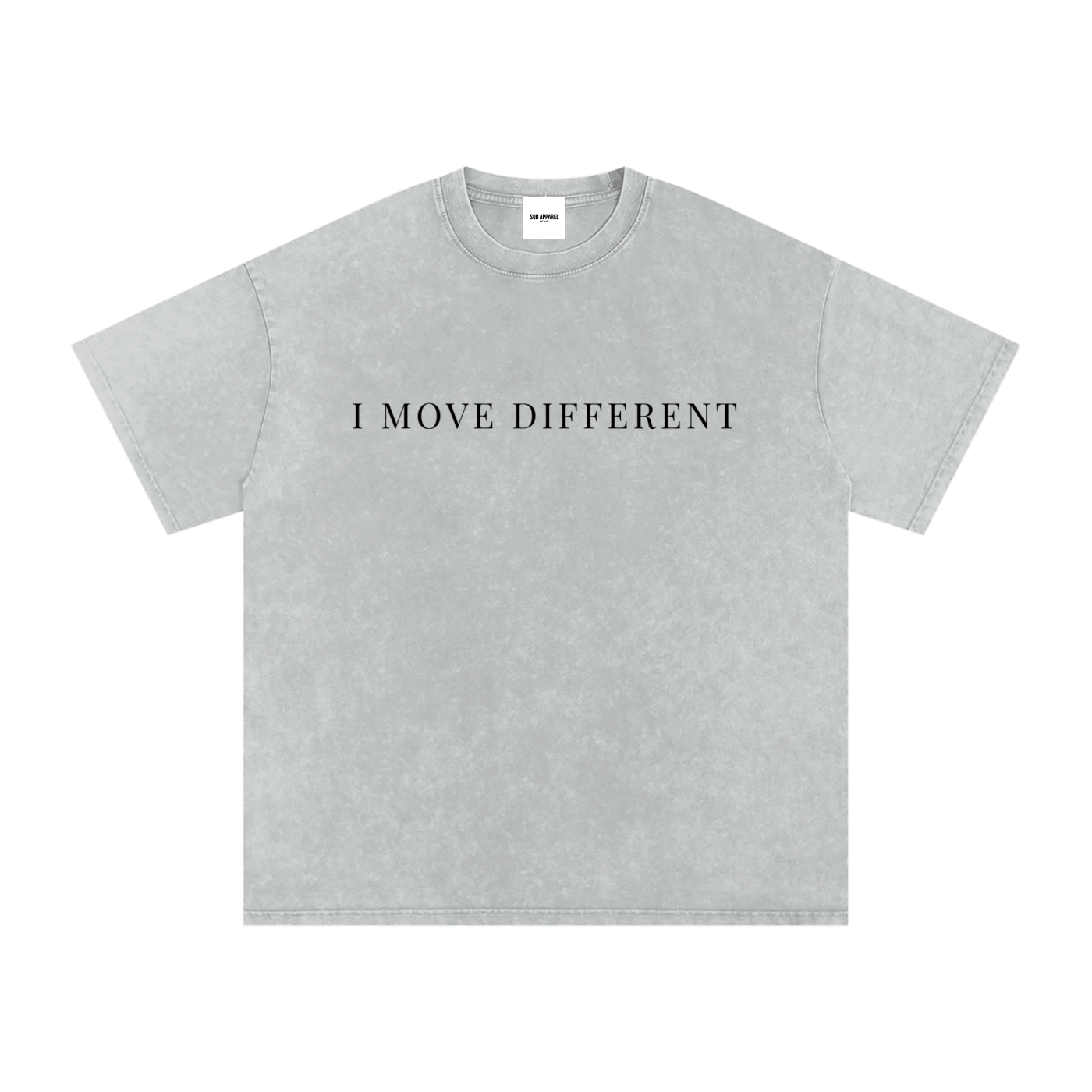I Move Different Snow Washed Oversized Cotton T-Shirt