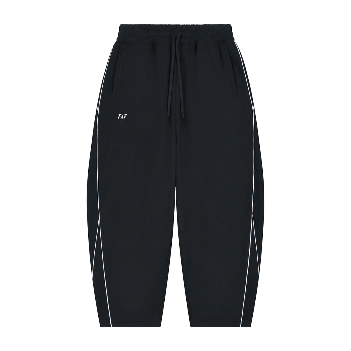Unisex Piping Fleece Barrel Leg Sweatpants