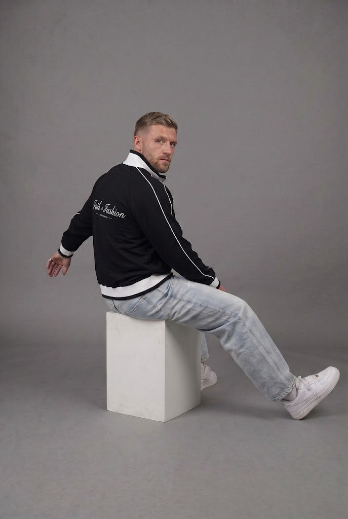 Color Block Raglan Sleeve Zip Track Jacket