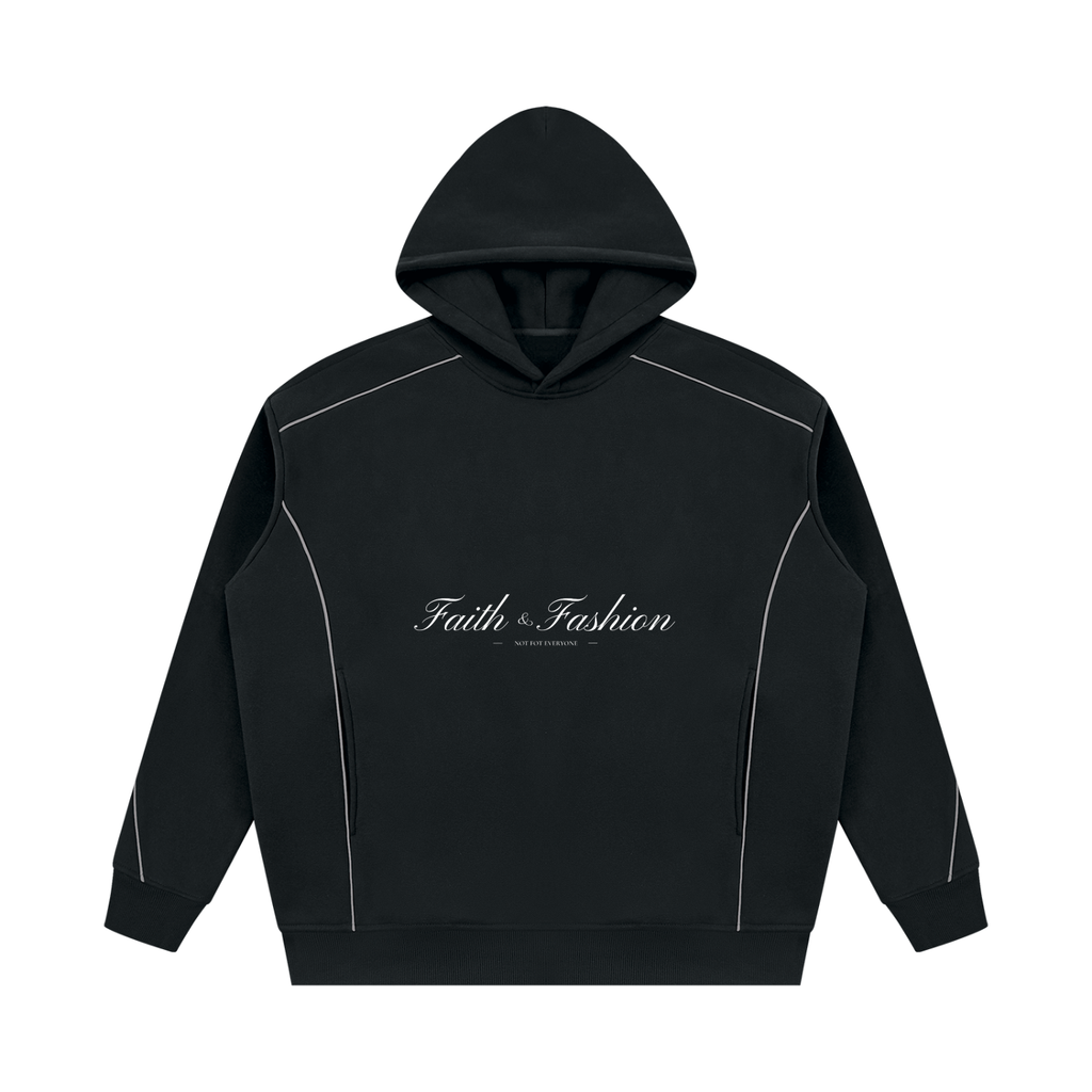 Unisex Oversized Piping Fleece Hoodie