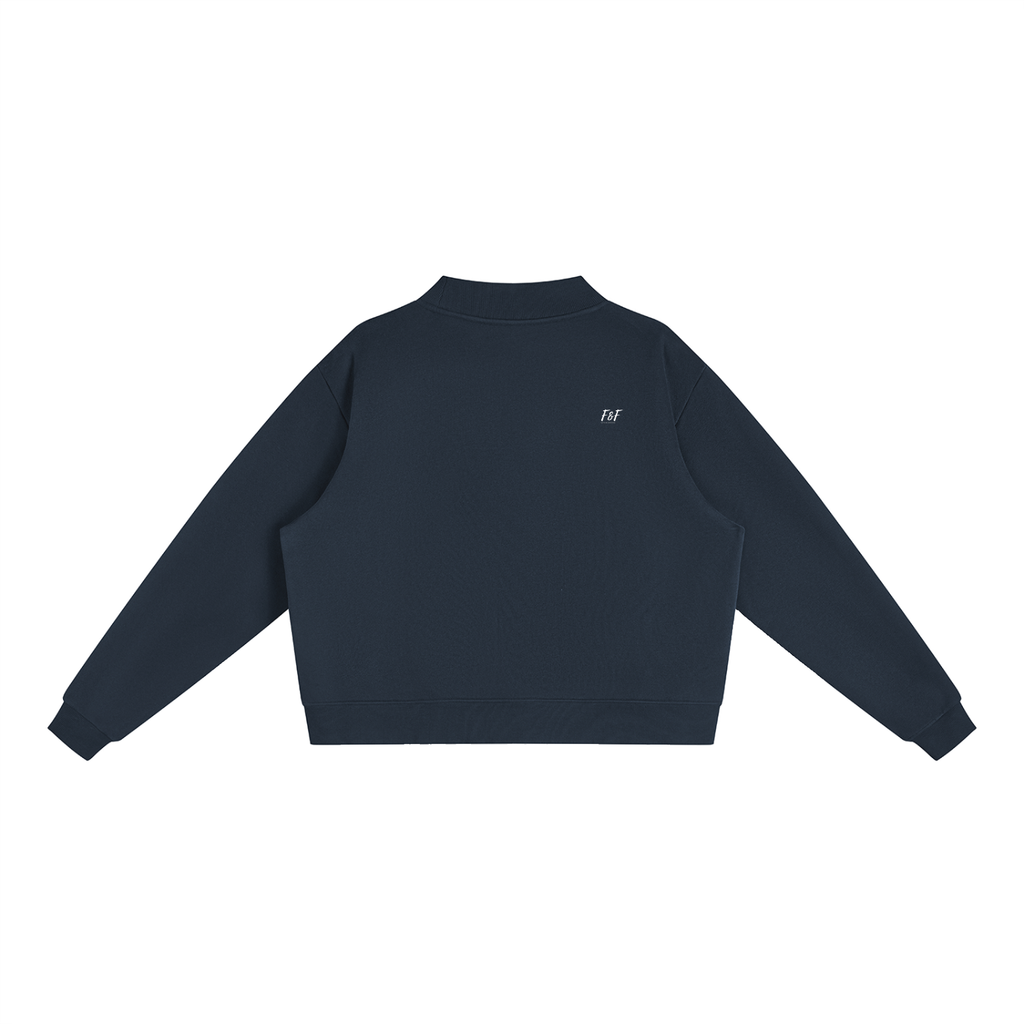Wopmemn Fleece Mock-Neck Crew Sweatshirt
