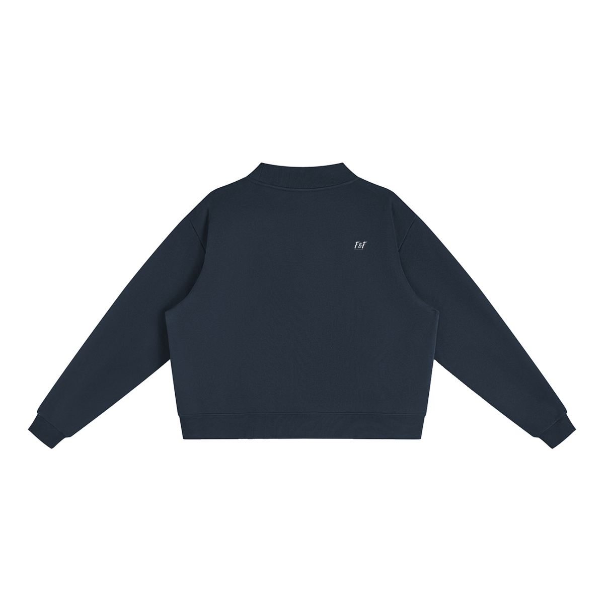 Wopmemn Fleece Mock-Neck Crew Sweatshirt