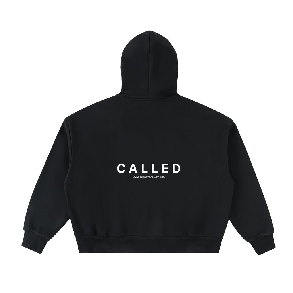 Fleeced Full-Zip Boxy Hoodie