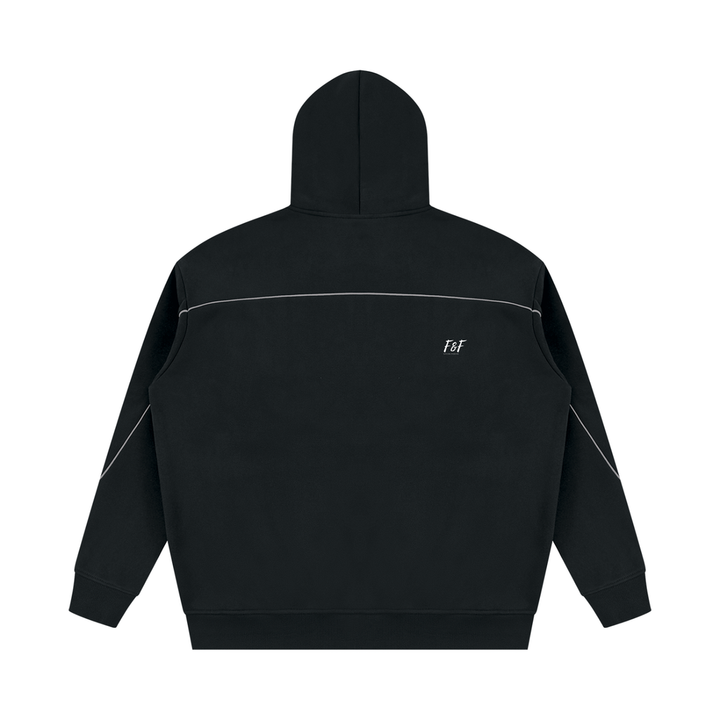 Unisex Oversized Piping Fleece Hoodie