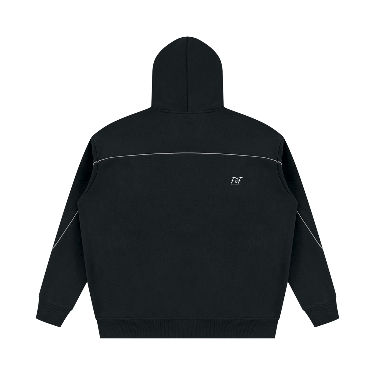 Unisex Oversized Piping Fleece Hoodie