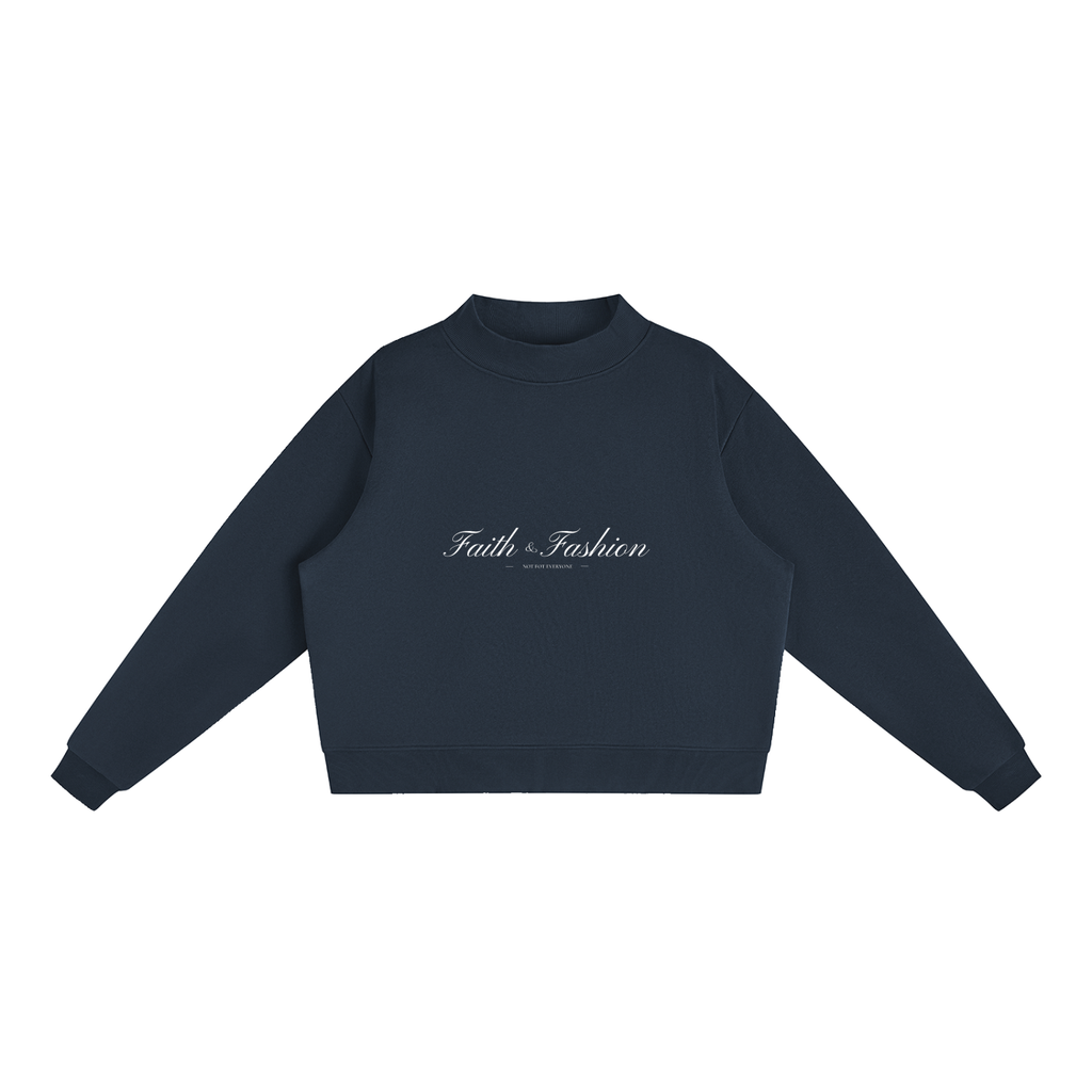 Wopmemn Fleece Mock-Neck Crew Sweatshirt