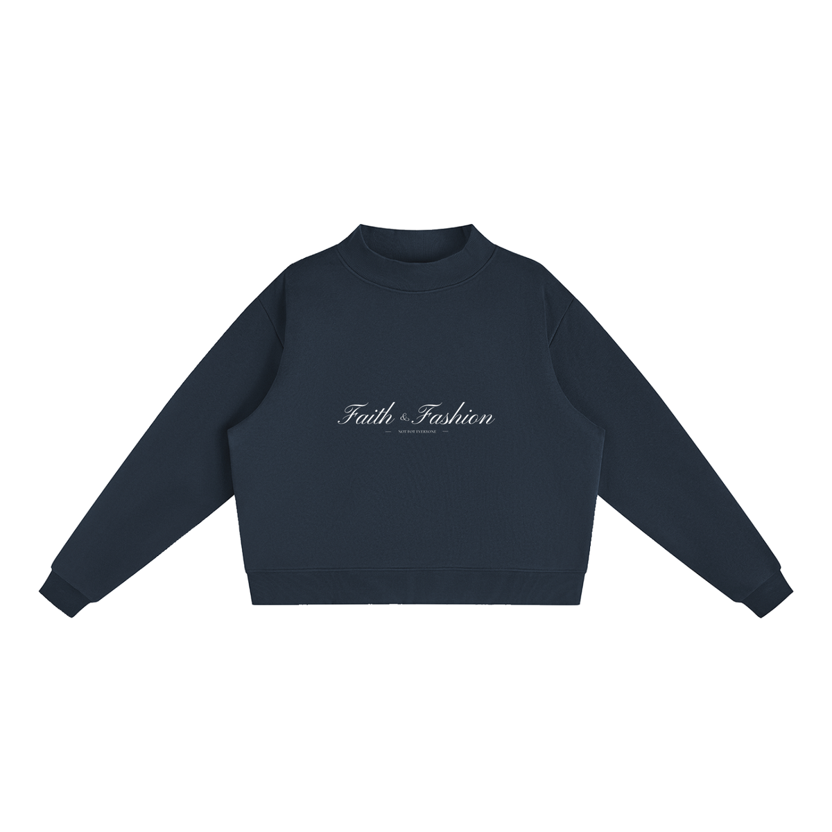 Wopmemn Fleece Mock-Neck Crew Sweatshirt