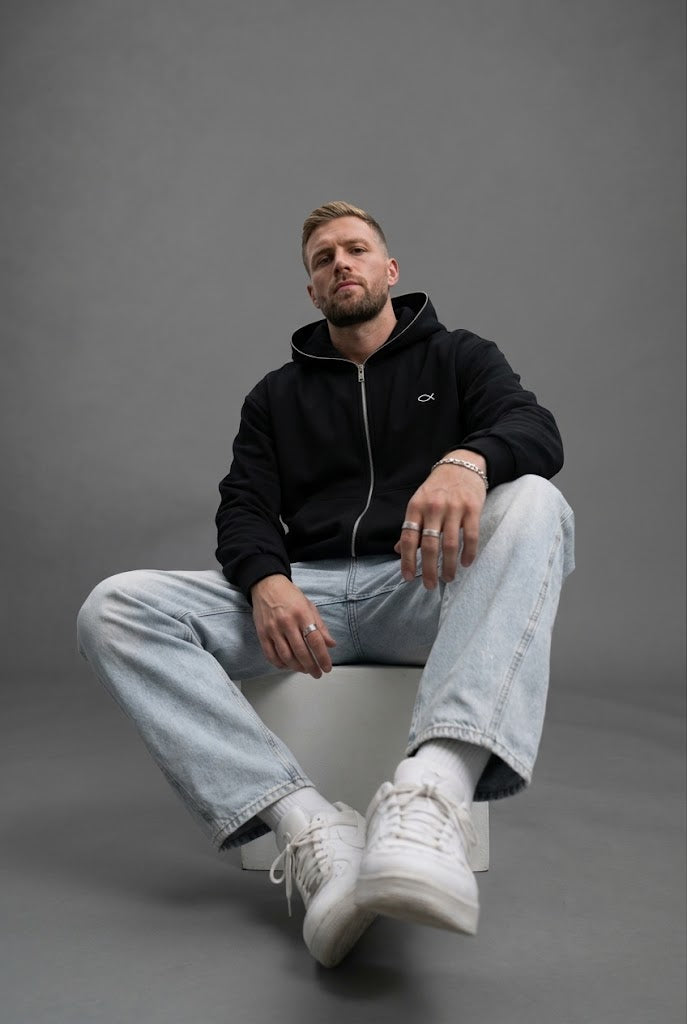 CALLED Fleeced Full-Zip Boxy Hoodie