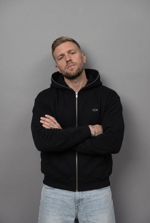 CALLED Fleeced Full-Zip Boxy Hoodie