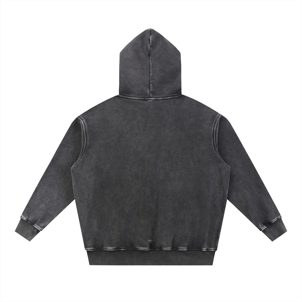 Dominate Or Maintain Snow Wash Fleece Oversize Hoodie