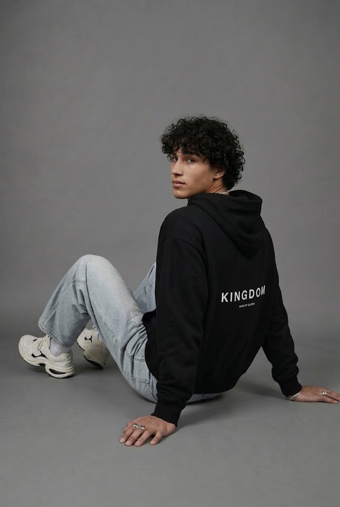 KING OF GLORY Fleeced Full-Zip Boxy Hoodie