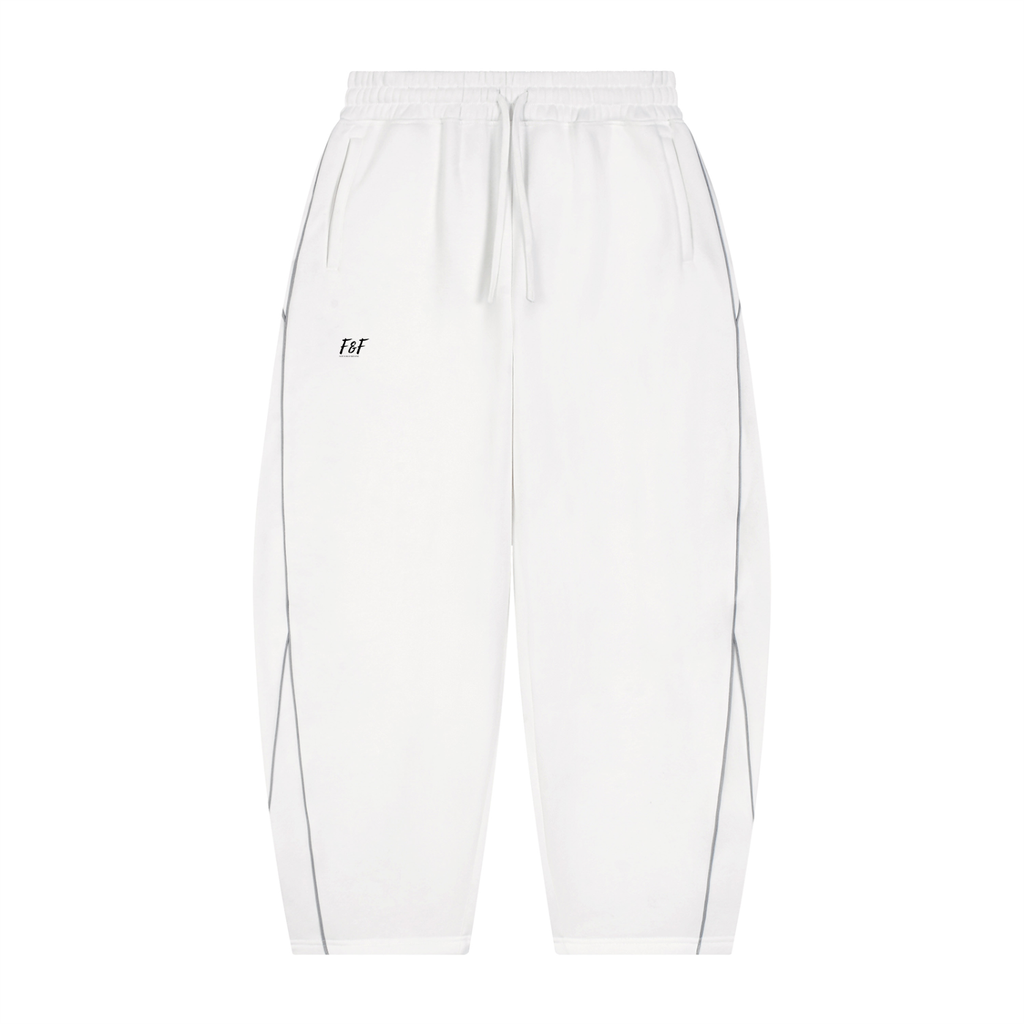 Unisex Piping Fleece Barrel Leg Sweatpants
