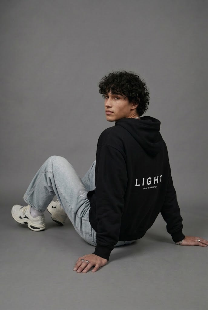 LIGHT Fleeced Full-Zip Boxy Hoodie